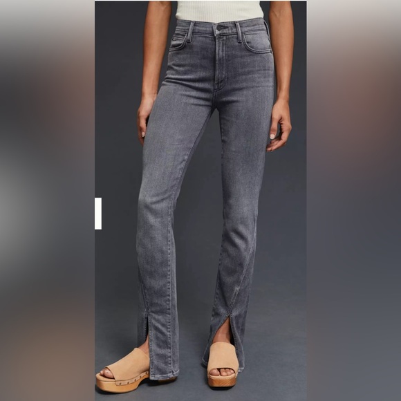 MOTHER The Rascal Sliced Up Heel in Grey Size 32